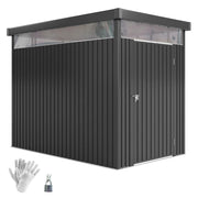 Capanno da Giardino con Lucernario in Acrilico 162x259x201 cm in Acciaio Grigio Scuro