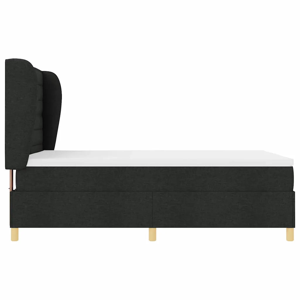 Letto a molle con materasso Nero 200 x 140 cm Tessuto 3340692