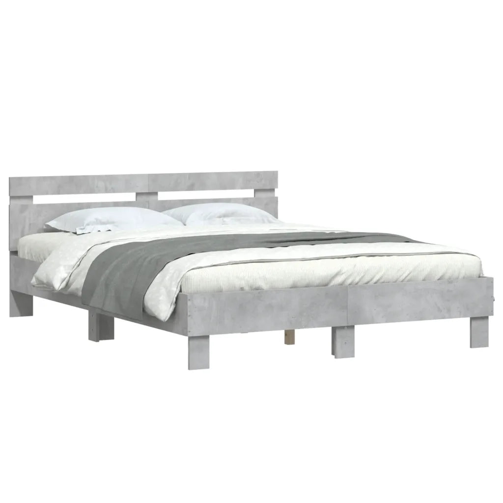 Giroletto Testiera Grigio Cemento 150x200 cm Legno Multistrato 3207416