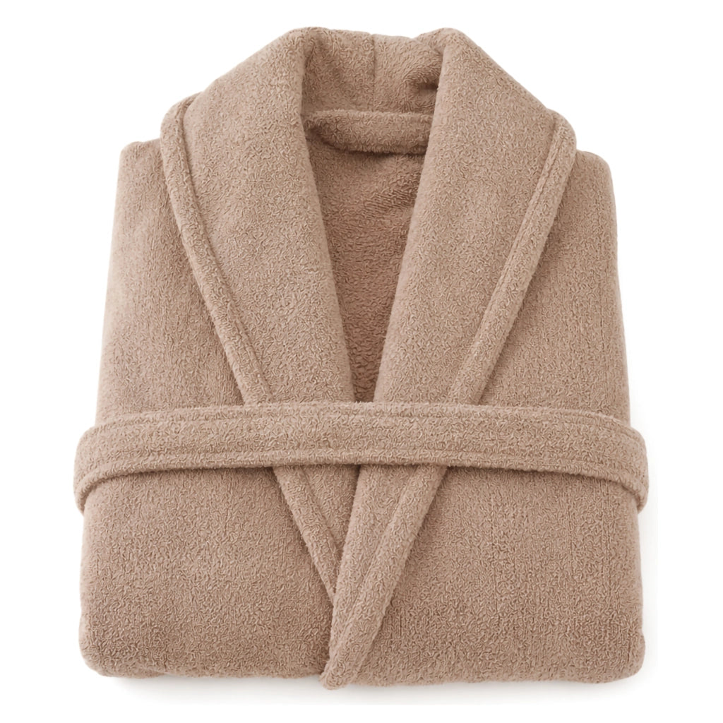 Satotite, Accappatoio 100% Cotone con Cappuccio, Marrone Sabbia