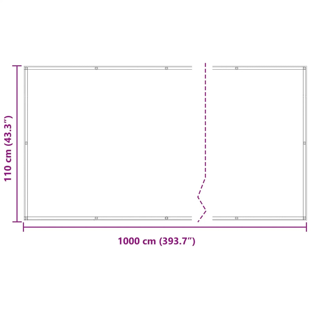 Schermo da balcone | Paravento da Balcone Grigio chiaro e bianco 110 x 1000 cm