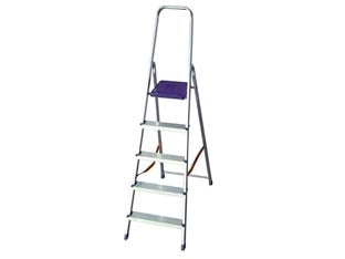 SCALA IN ALLUMINIO K100 D.LGS.81/08  5 gradini cm.49x10x181h (106h pedana) kg.4    FACAL