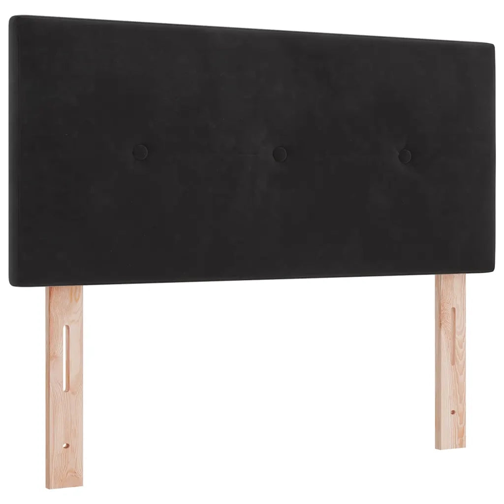 Letto a Sorgente LED con materasso Nero 80 x 200 cm Velluto