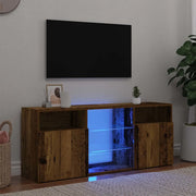 Mobile Porta TV con LED Legno Antico 120x30x50 cm Multistrato 856351