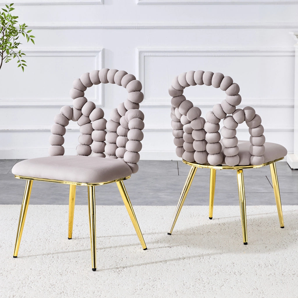 SEDIA Imbottita 68x57x54,5 cm Velluto Grigio Chiaro