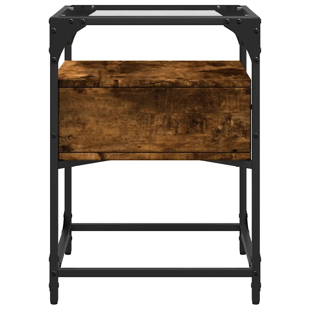 Comodini 2 pz Rovere Fumo 40x40x55 cm in Legno Multistrato 846079