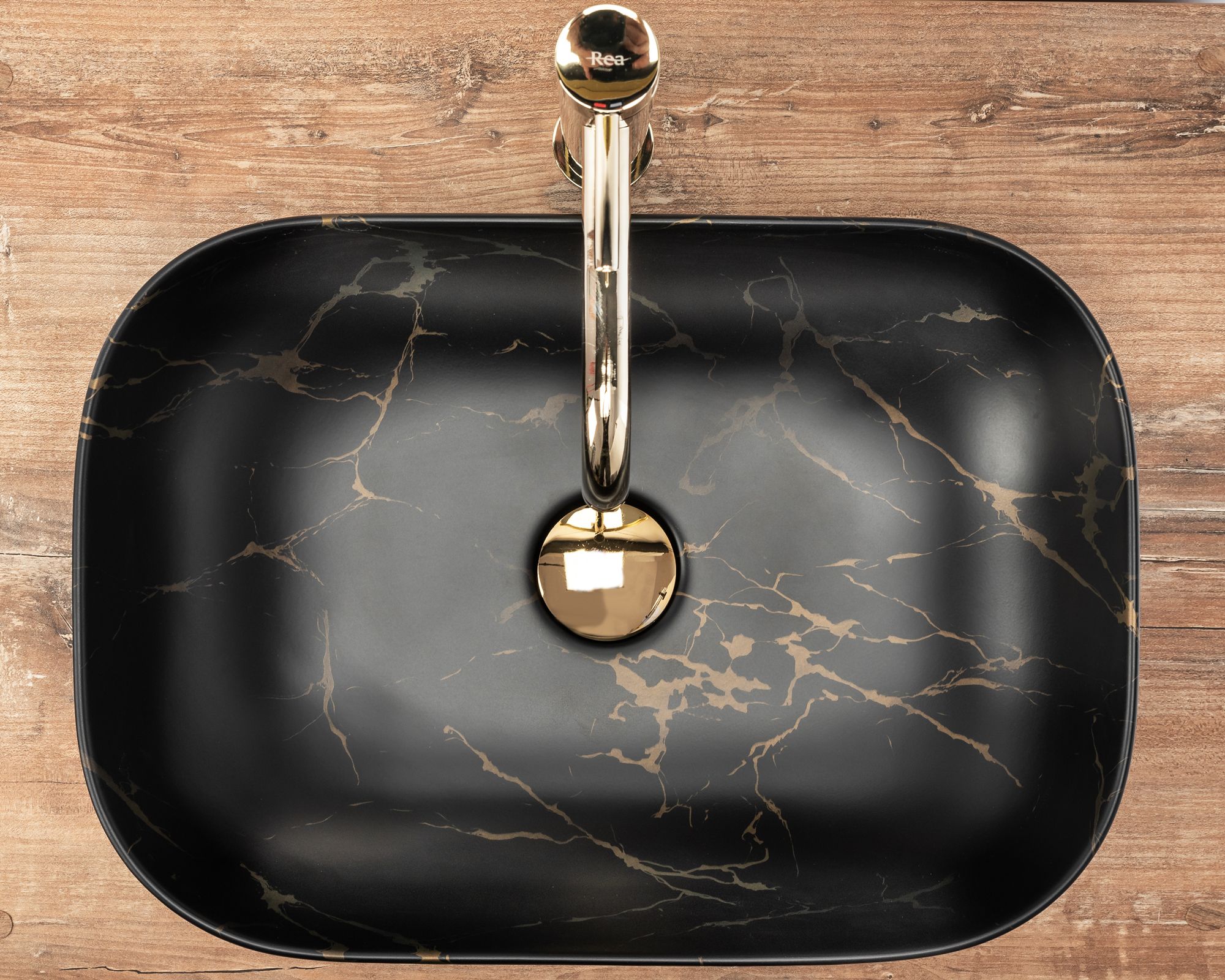 Lavabo Da Appoggio Rea Belinda Black Marble Mat