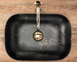 Lavabo Da Appoggio Rea Belinda Black Marble Mat