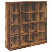 Credenza 2 pz | Madia | Buffet da pranzo | Armadio da pranzo Legno vecchio 68 x 37 x 142 cm Legno multistrato