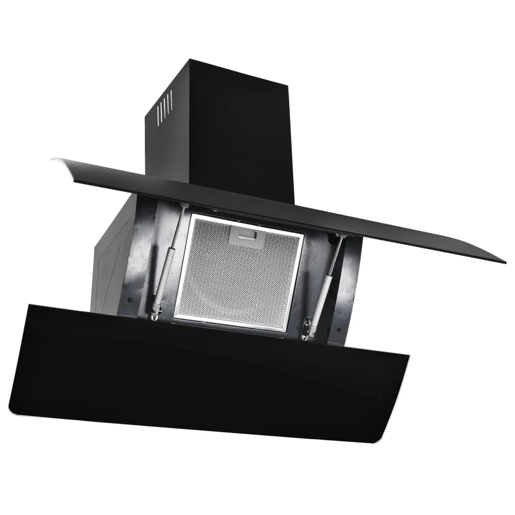 Cappa aspirante a parete in acciaio inox 756 m³/h 90 cm nero 02_0005878
