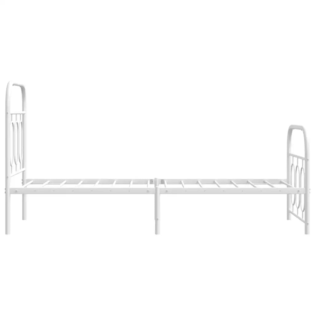 Giroletto con Testiera e Pediera-Struttura Letto Metallo Bianco 75x190 cm 992901