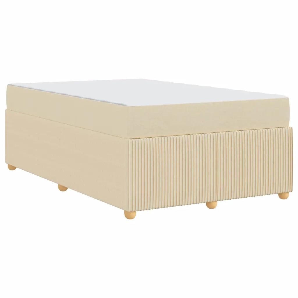 Struttura del letto con materasso Crema 120 x 200 cm Tessuto