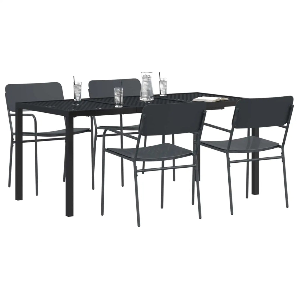 Set Mobili da Esterno 5 pz Antracite Acciaio 3422872