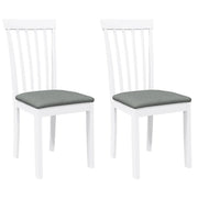 Sedie da Pranzo con Cuscini 2 pz | Sedie da cucina Bianco Legno Massello di Hevea
