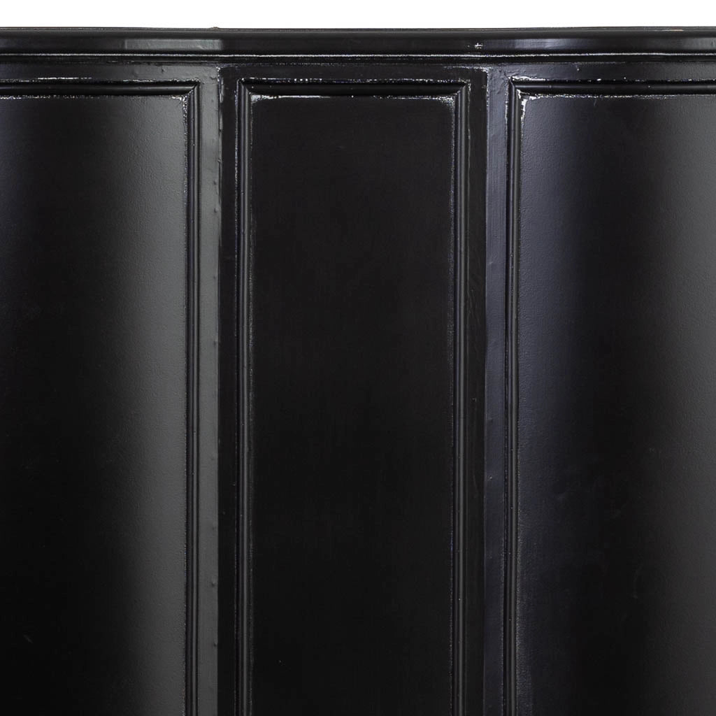 Testiera in legno nero, 150x6x130h cm