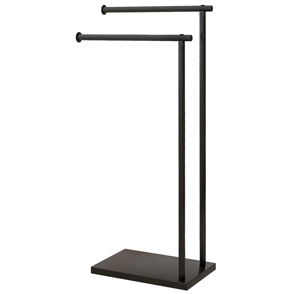 Portasciugamani con 2 barre in acciaio ¨C zephmum ¨C nero 35,5x20x78 cm