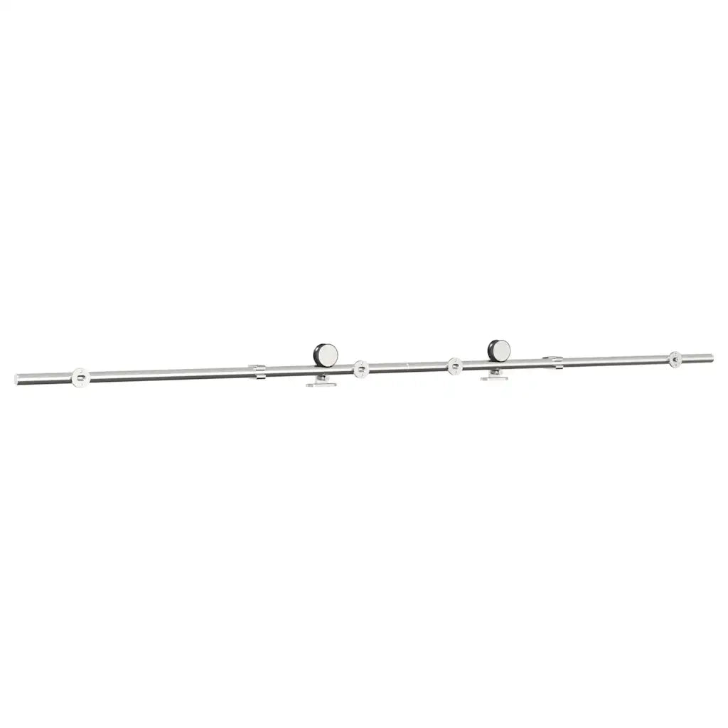 Kit Binari Porta Scorrevole 200 cm Acciaio Inossidabile Argento 4009698