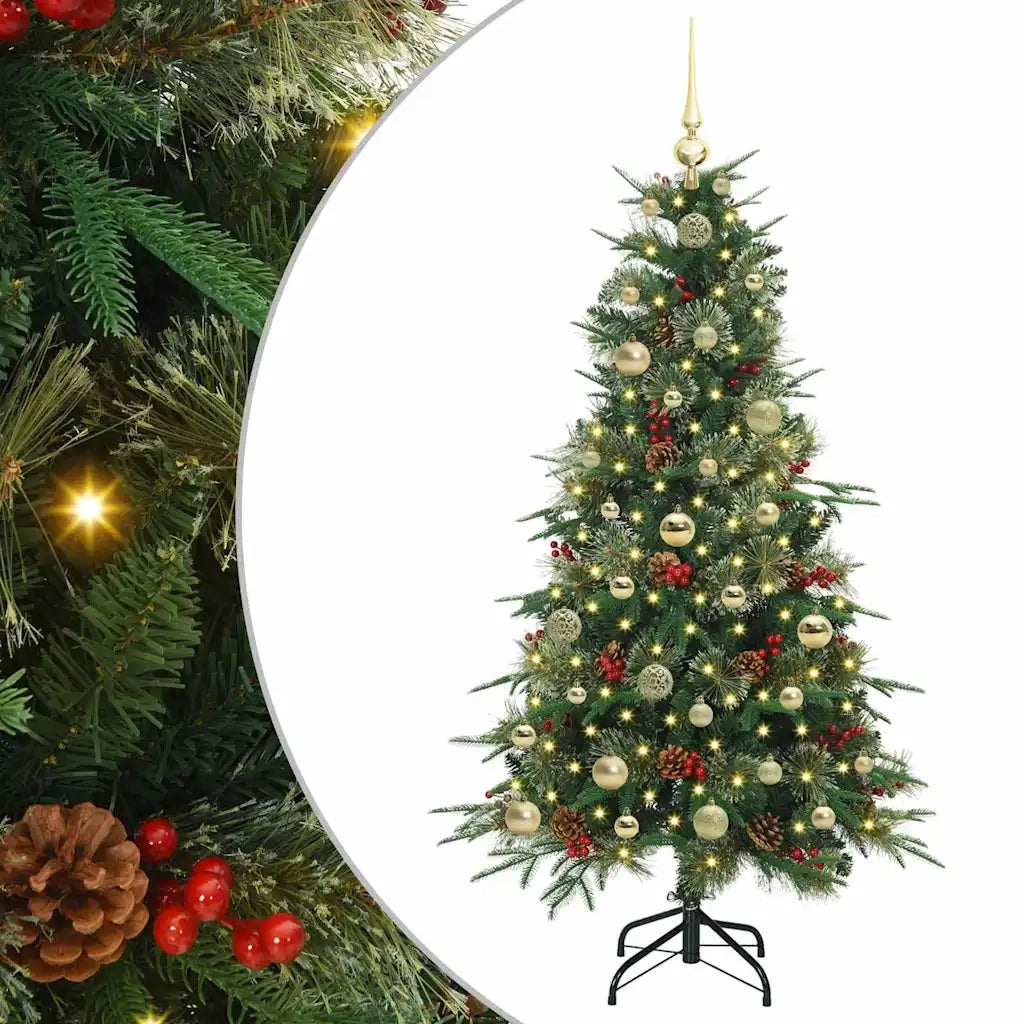 Albero di Natale Artificiale-Albero Natalizio con Rami Pieghevoli Verde 150 cm 349895