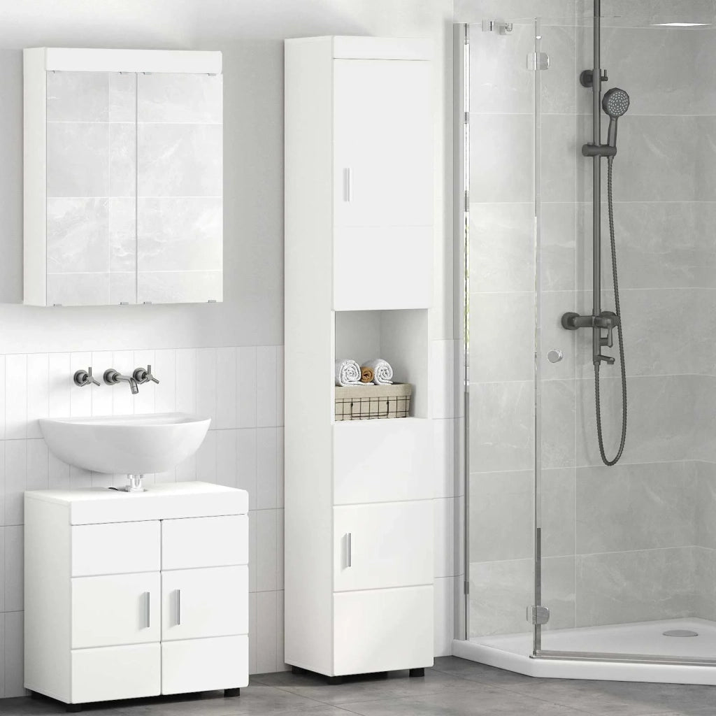 Set di Armadi da Bagno TULUM Bianco 37 x 31,5 x 203 cm 880351