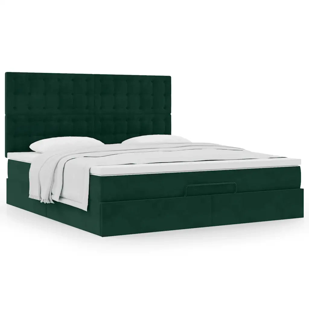 Struttura Letto Pouf con Materassi 180x200 cm Velluto 3313634