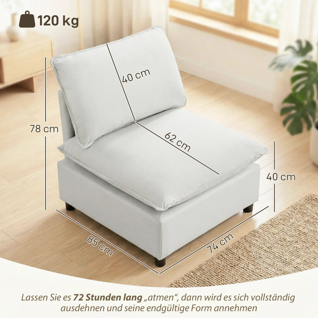 Sedia da Pranzo Moderna ¨C zephmum ¨C Grigio in Tessuto Imbottito
