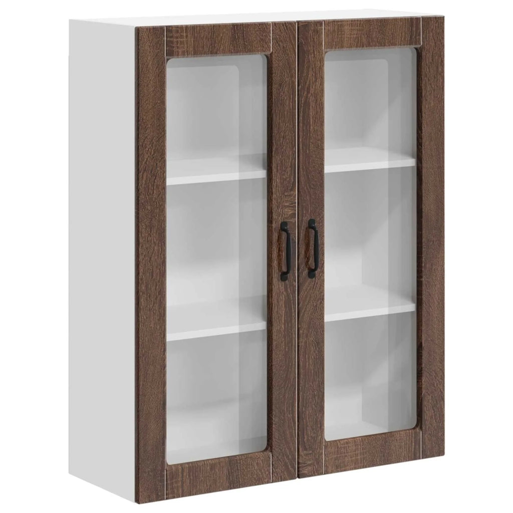 Mobile in vetro da parete LUCCA Rovere Marrone 80 x 31 x 100 cm