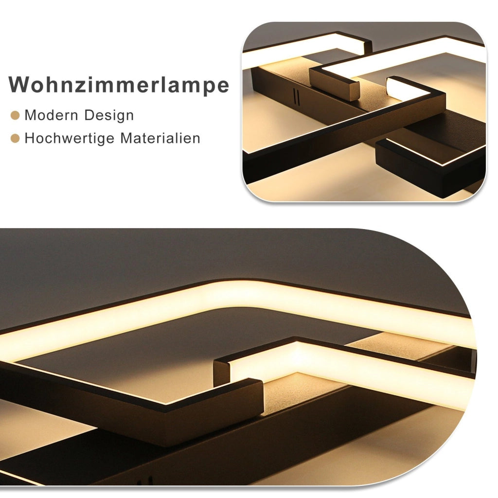 ZMH Lampada da soffitto LED dimmerabile, Lampada da soffitto per soggiorno con telecomando 46 W design moderno