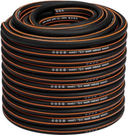 Slang per giardino 50 m con tubo in PVC diametro 13 mm 4 strati 25 bar molto resistente trasportabile esterno cavo compressore slang flessibile robusto regolabile protezione da pieghe nero-arancione Slang per giardino