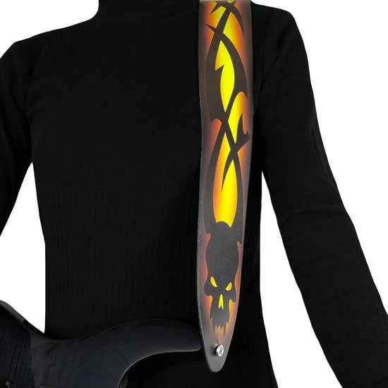 Banda diretta per chitarra da strada con testa gialla a uncino con chiusura a vite Regolabile per chitarre acustico-basso elettrico Made in Canada.