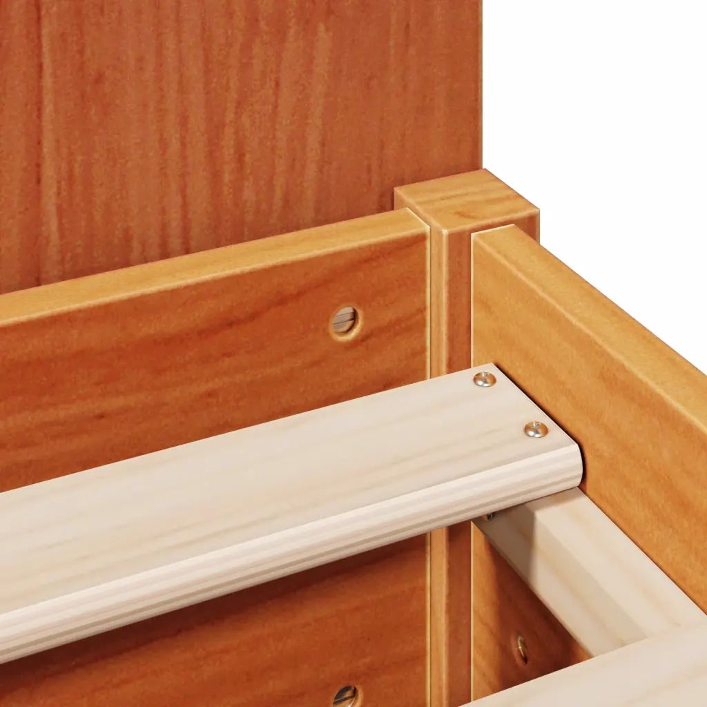 Letto Libreria senza Materasso Marrone Cera 75x190 cm in Pino 3323013