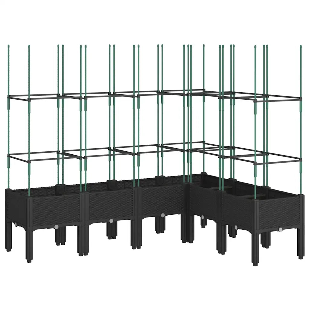 Fioriera da Giardino con Traliccio Nera 160x120x142,5 cm in PPcod mxl 117116