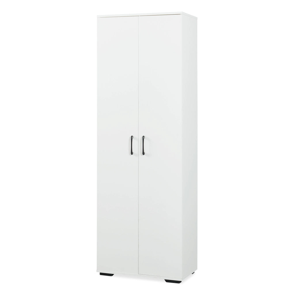 Armadio Chalvefted a 2 Ante Guardaroba con Barra Appendiabiti e 4 Ripiani Regolabili 175 x 60 x 35 cm - Bianco [en.casa]
