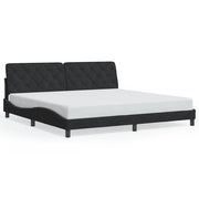 Letto matrimoniale | Letto per adulti | Giroletto senza Materasso Nero 200x200 cm in Velluto