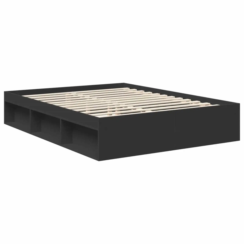 Struttura del letto Nero 150 x 200 cm Legno multistrato