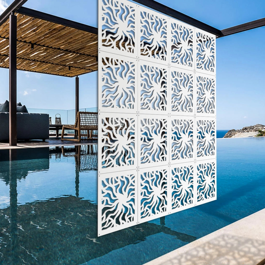 SPLASH - Pannello in PVC traforato - Parasole Colore: bianco, Misura: 73x73 cm