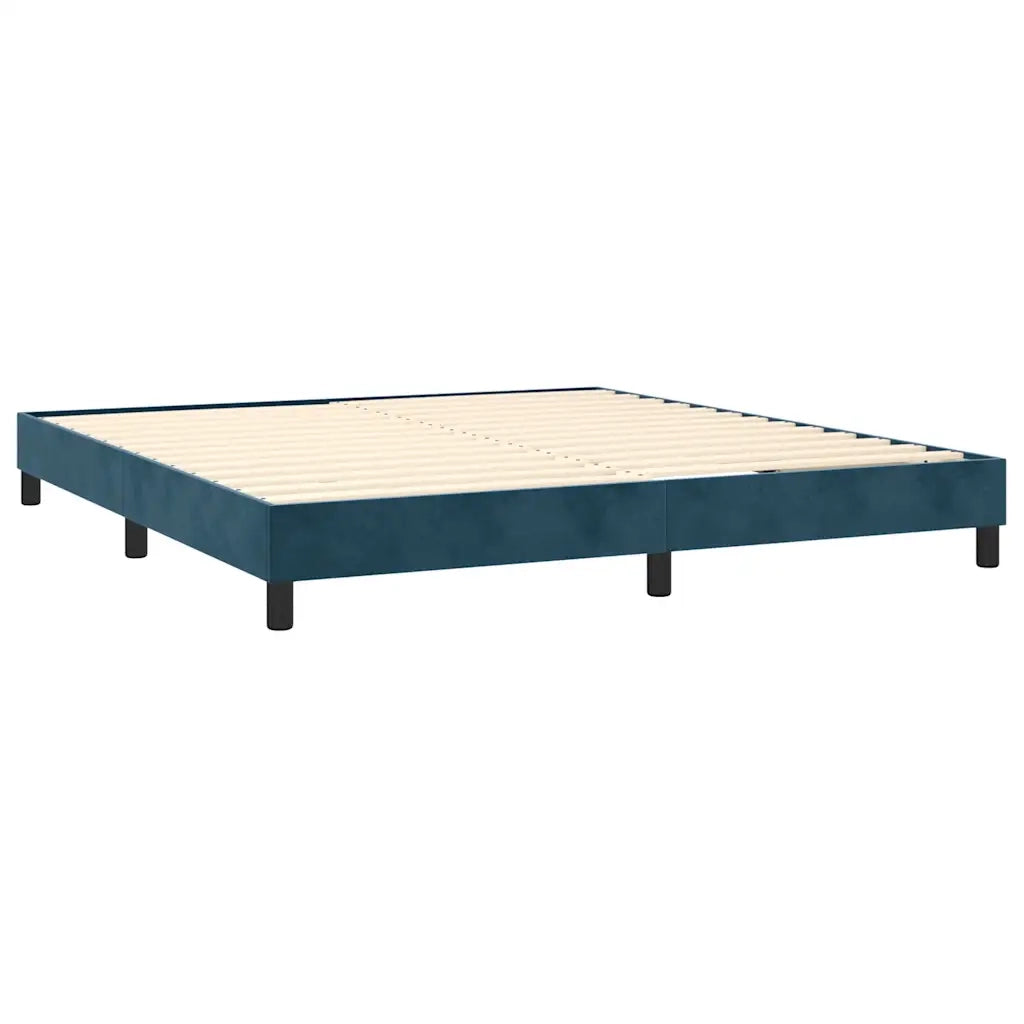 Letto a Molle con Materasso e LED Blu Scuro 180x200 cm 3134481