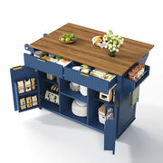 Mobile cucina con 2 cassetti; 2 ante e piano ribaltabile per cucina in MDF blu