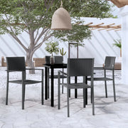 Set da Pranzo da Giardino 5 pz Nero 3099264