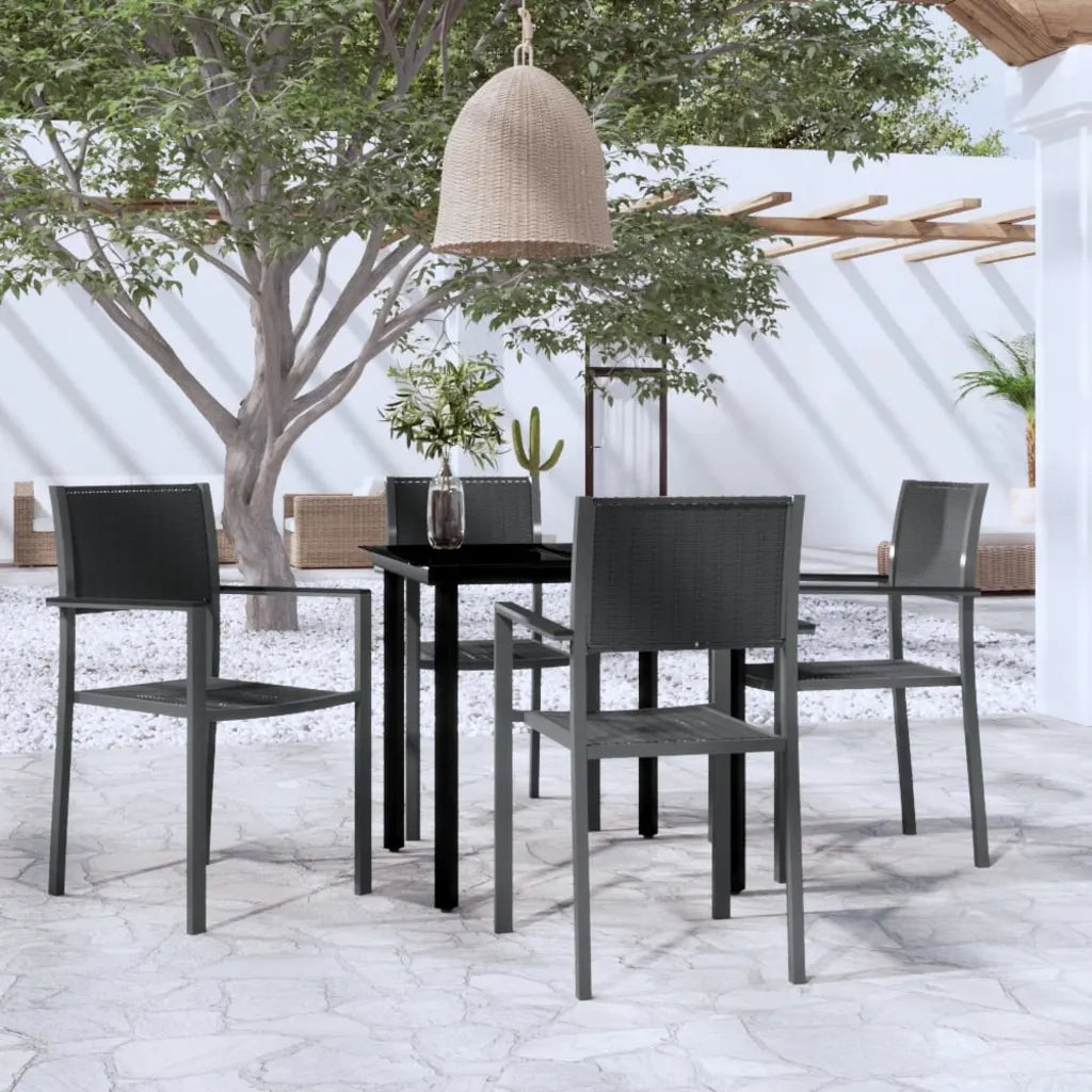 Set da Pranzo da Giardino 5 pz Nero 3099264