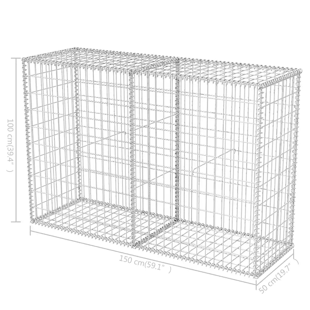 Gabbione in Rete in Acciaio Zincato 150x50x100 cm 142551