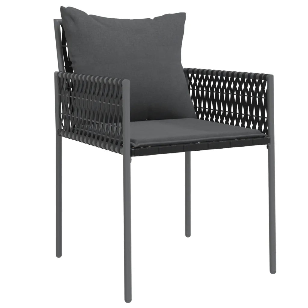 Set Pranzo da Giardino 7 pz con Cuscini in Polyrattan e Acciaio 3187060