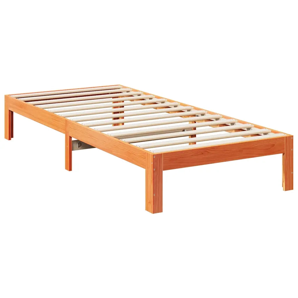 Giroletto senza Materasso Marrone Cera 90x200 cm Massello Pino 859222