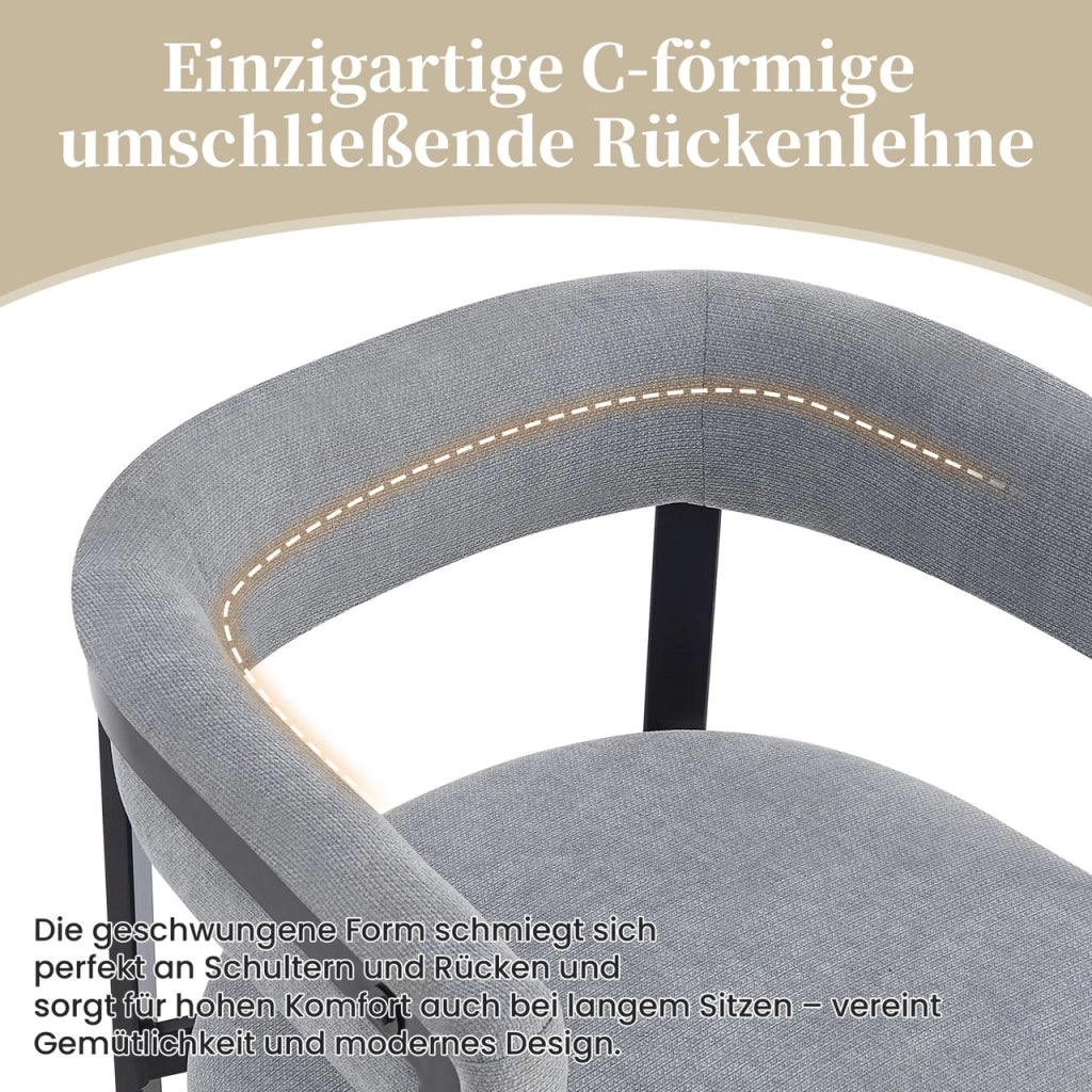 SEDIA da pranzo Set da 4 pezzi 61 x 50 x 76 cm Chenille Grigio