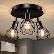 Lampada da soffitto a led a tre punti nera regolabile su 350 gradi - illuminazione cucina - illuminazione soggiorno - illuminazione camera da letto