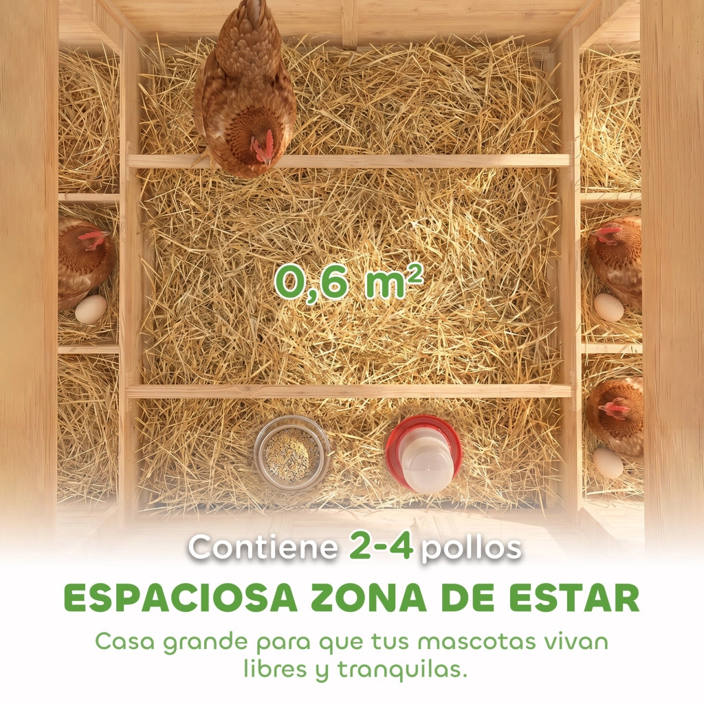Pollaietto per Giardino in Legno con 2 Nidi ¨C Zephmum ¨C 150x100x96,5 cm Giallo