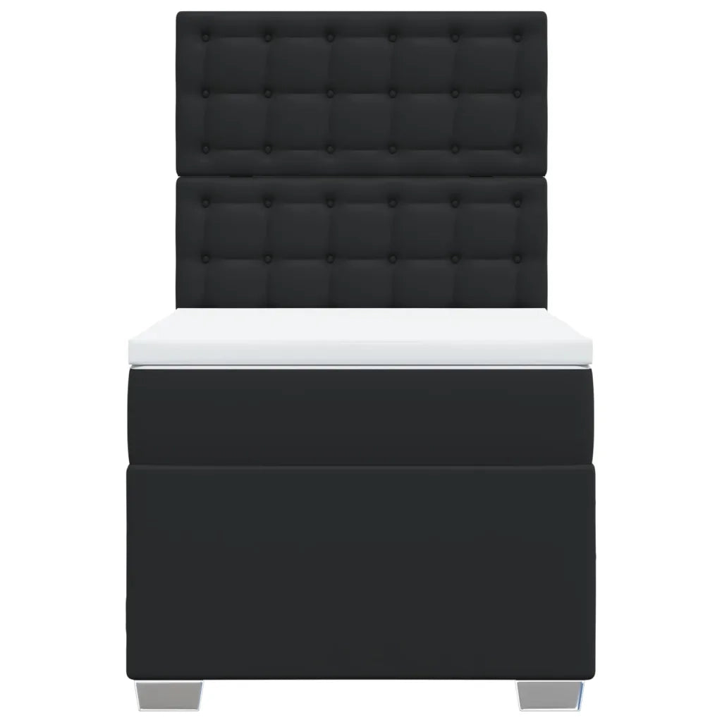 Giroletto a Molle con Materasso Nero 90x190 cm in Similpelle 3290700