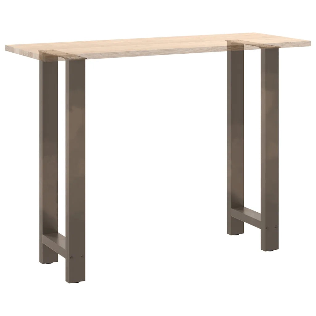 Gambe per tavolo da bar in acciaio naturale 2 pz 50x(100-101) cm in acciaio 4013343