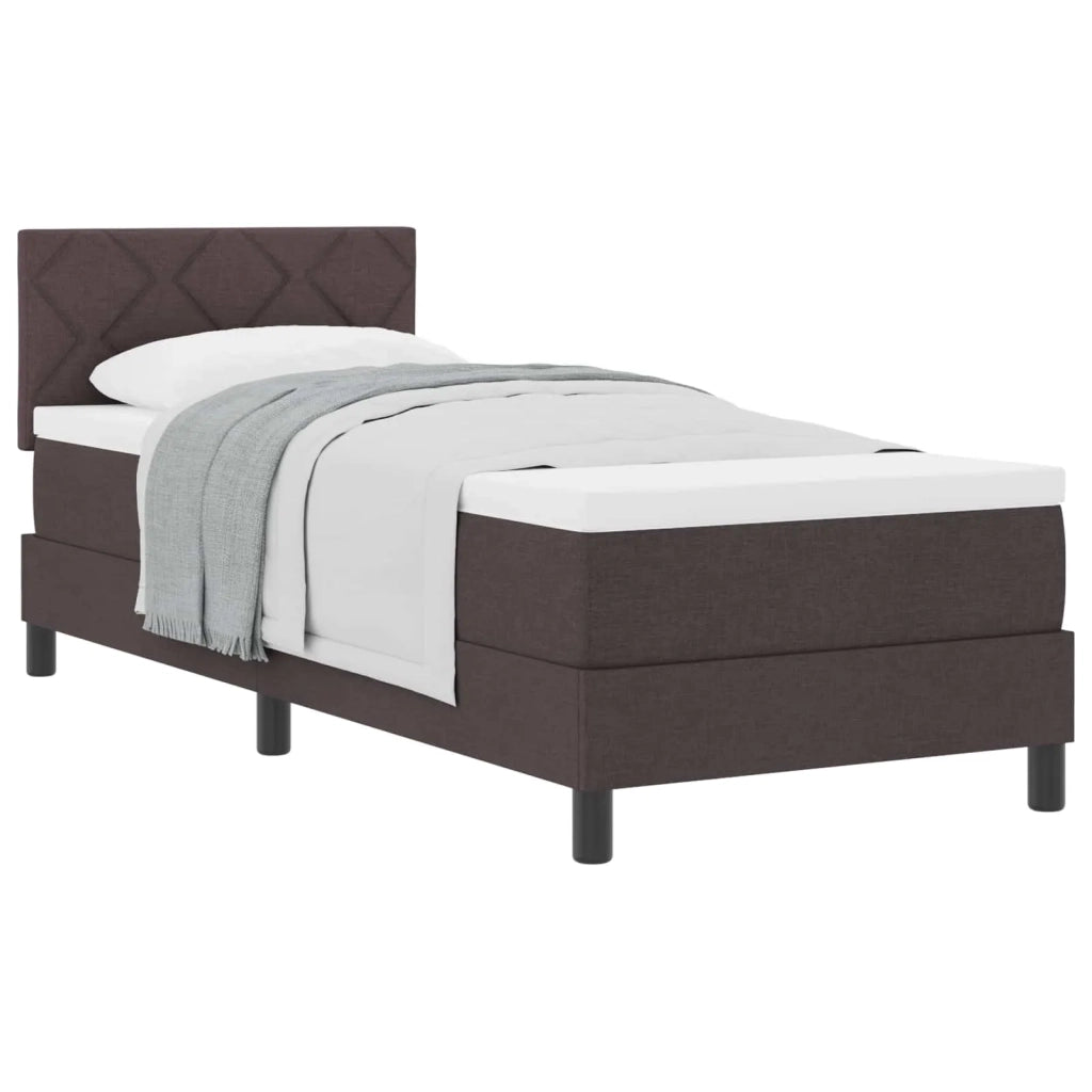 Letto a molle con testiera Marrone Scuro 80 x 200 cm Tessuto 3338723