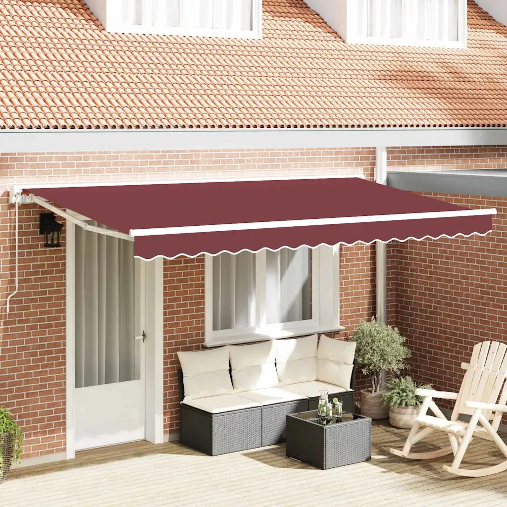 vidaXL Tenda Retrattile Borgogna 350x200 cm Tessuto