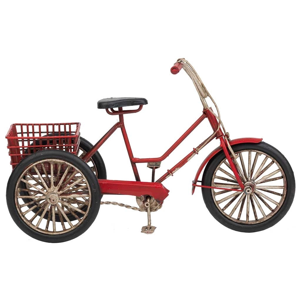 Triciclo in metallo rosso 22x11x14h